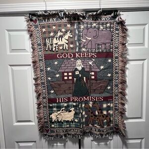 Noah’s Ark God Keeps His Promises 30.5”x 43” Tapestry Throw Blanket Nursery